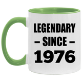 48th Birthday Legendary Since 1976 - 11oz Accent Mug Green