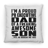 Proud Pr Executive Dad Of Awesome Son - Throw Pillow