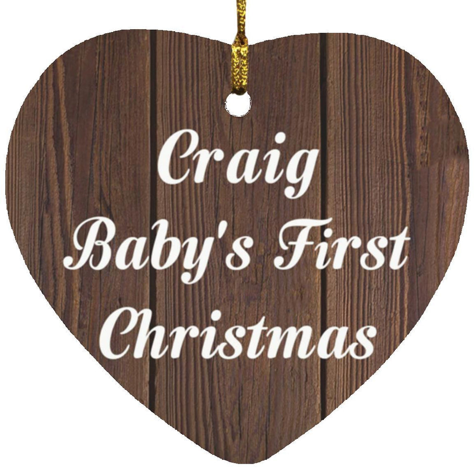 Craig Baby's First Christmas - Heart Ornament D