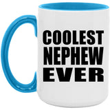 Coolest Nephew Ever - 15oz Accent Mug Blue