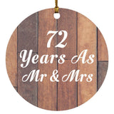 72nd Anniversary 72 Years As Mr & Mrs - Circle Ornament E