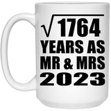 42nd Anniversary Square Root of 1764 Years As Mr & Mrs 2023 - 15oz Coffee Mug