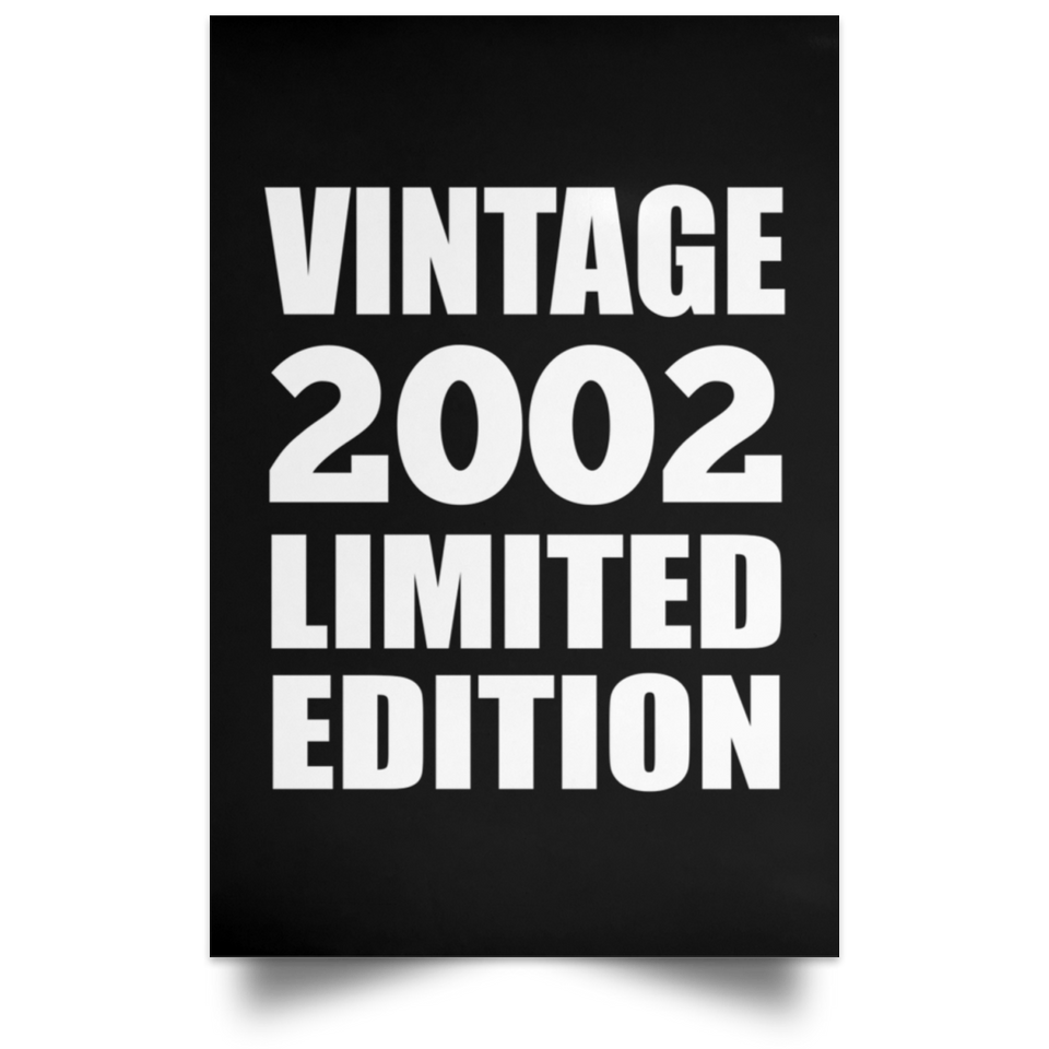 22nd Birthday Vintage 2002 Limited Edition - Poster Portrait