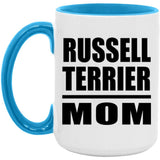 Russell Terrier Mom - 15oz Accent Mug Blue