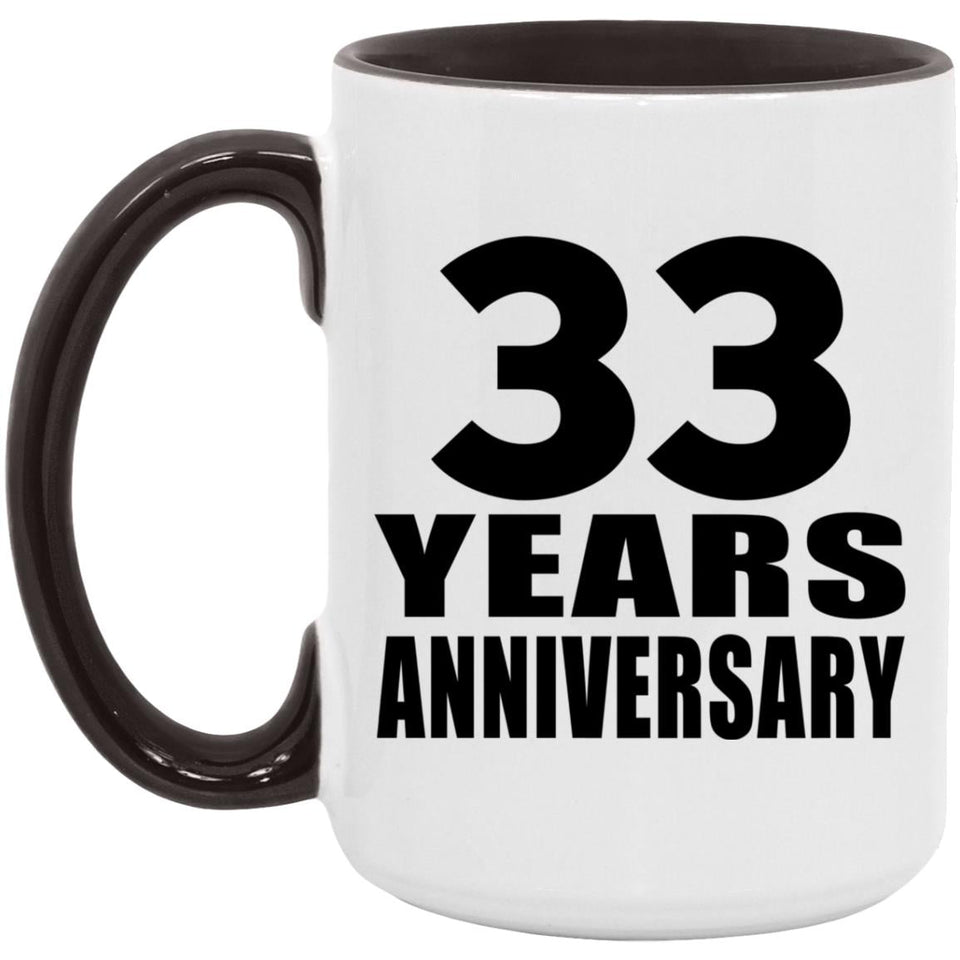 33rd Anniversary 33 Years - 15oz Accent Mug Black