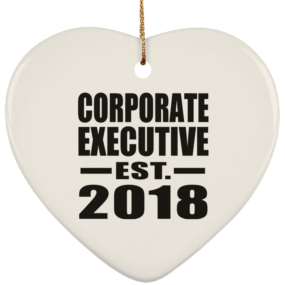 Corporate Executive Established EST. 2018 - Heart Ornament