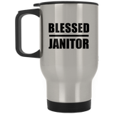 Blessed Janitor - Silver Travel Mug