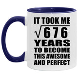 26th Birthday Took Square Root of 676 Years To Awesome - 11oz Accent Mug Purple