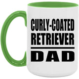 Curly-Coated Retriever Dad - 15oz Accent Mug Green