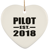 Pilot Established EST. 2018 - Heart Ornament
