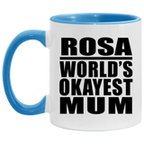 Rosa World's Okayest Mum - 11oz Accent Mug Blue