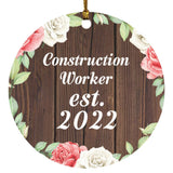 Construction Worker Established Est. 2022 - Circle Ornament A