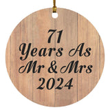 71 Years As Mr & Mrs 2024 - Circle Ornament C