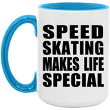 Speed Skating Makes Life Special - 15oz Accent Mug Blue
