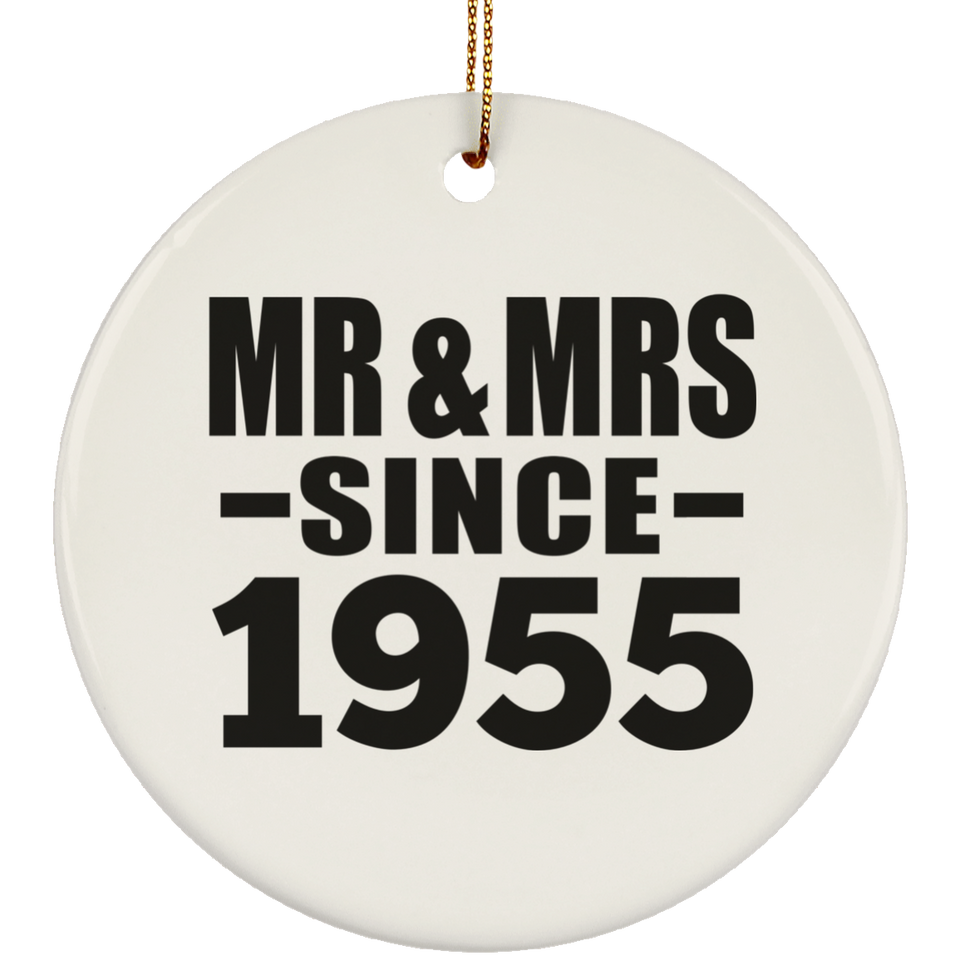 69th Anniversary Mr & Mrs Since 1955 - Circle Ornament