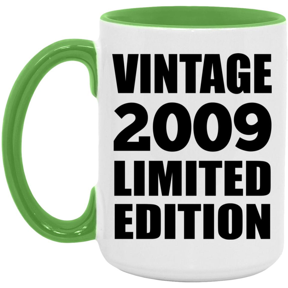 15th Birthday Vintage 2009 Limited Edition - 15oz Accent Mug Green