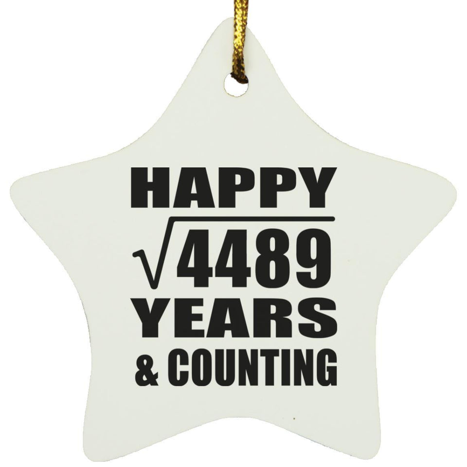 Happy 67th Anniversary Square Root of 4489 Years & Counting - Star Ornament