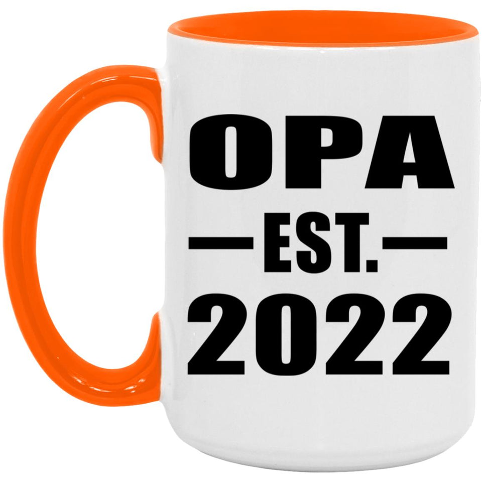Opa Established EST. 2022 - 15oz Accent Mug Orange
