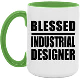 Blessed Industrial Designer - 15oz Accent Mug Green