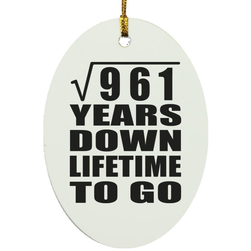 31st Anniversary Square Root of 961 Years Lifetime To Go - Oval Ornament