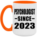 Psychologist Since 2023 - 15oz Accent Mug Orange