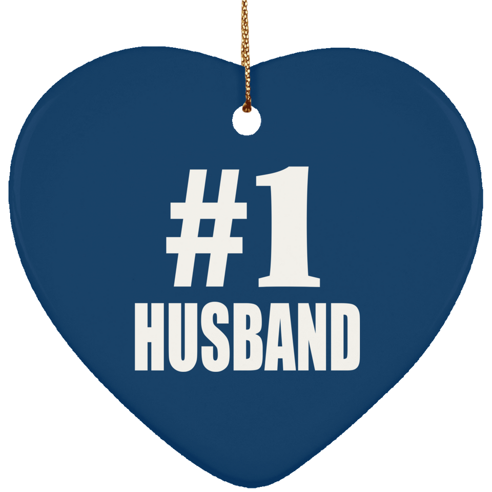 Number One #1 Husband - Heart Ornament