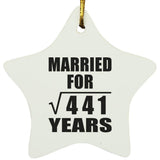 21st Anniversary Married For Square Root of 441 Years - Star Ornament