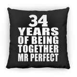 34th Anniversary 34 Years Of Being Mr Perfect - Throw Pillow Black
