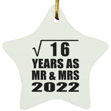 4th Anniversary Square Root of 16 Years As Mr & Mrs 2022 - Star Ornament