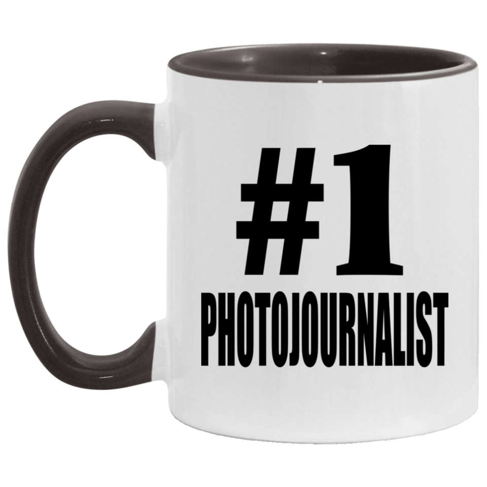 Number One #1 Photojournalist - 11oz Accent Mug Black