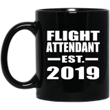 Flight Attendant Established EST. 2019 - 11oz Coffee Mug Black