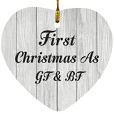 First Christmas As Gf & Bf - Heart Ornament F