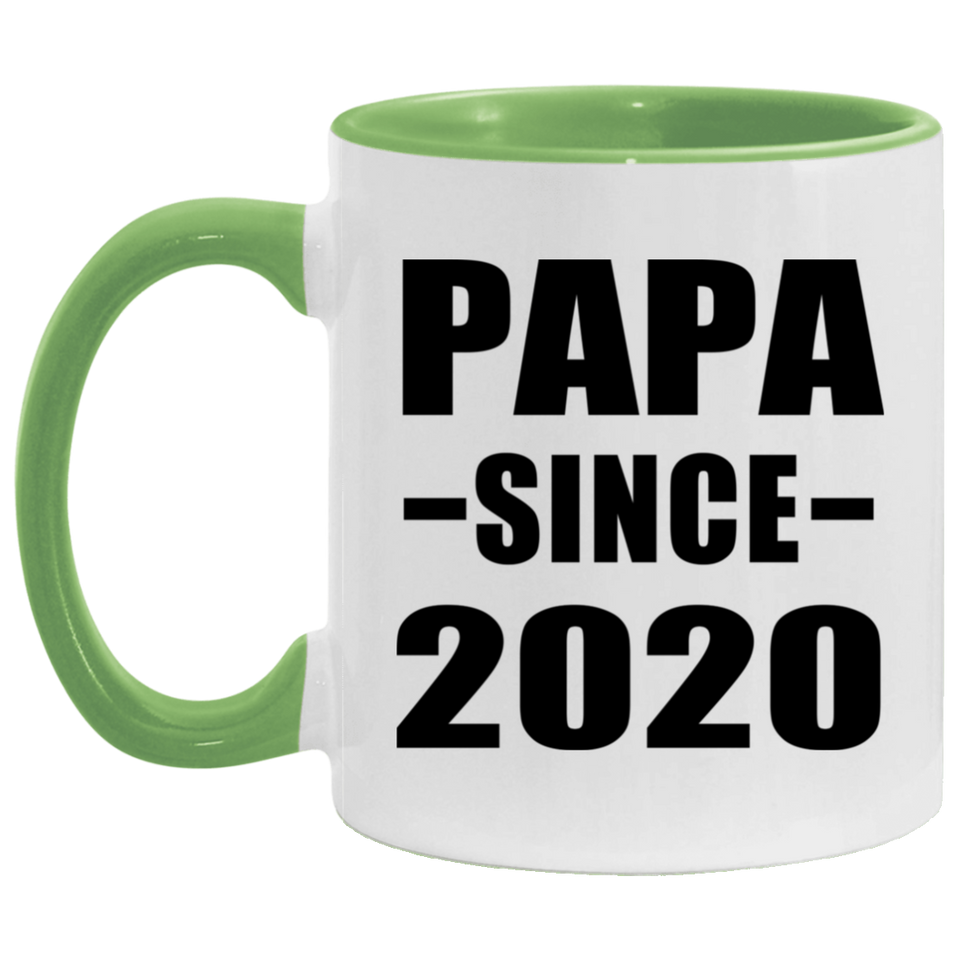 Papa Since 2020 - 11oz Accent Mug Green