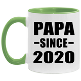Papa Since 2020 - 11oz Accent Mug Green