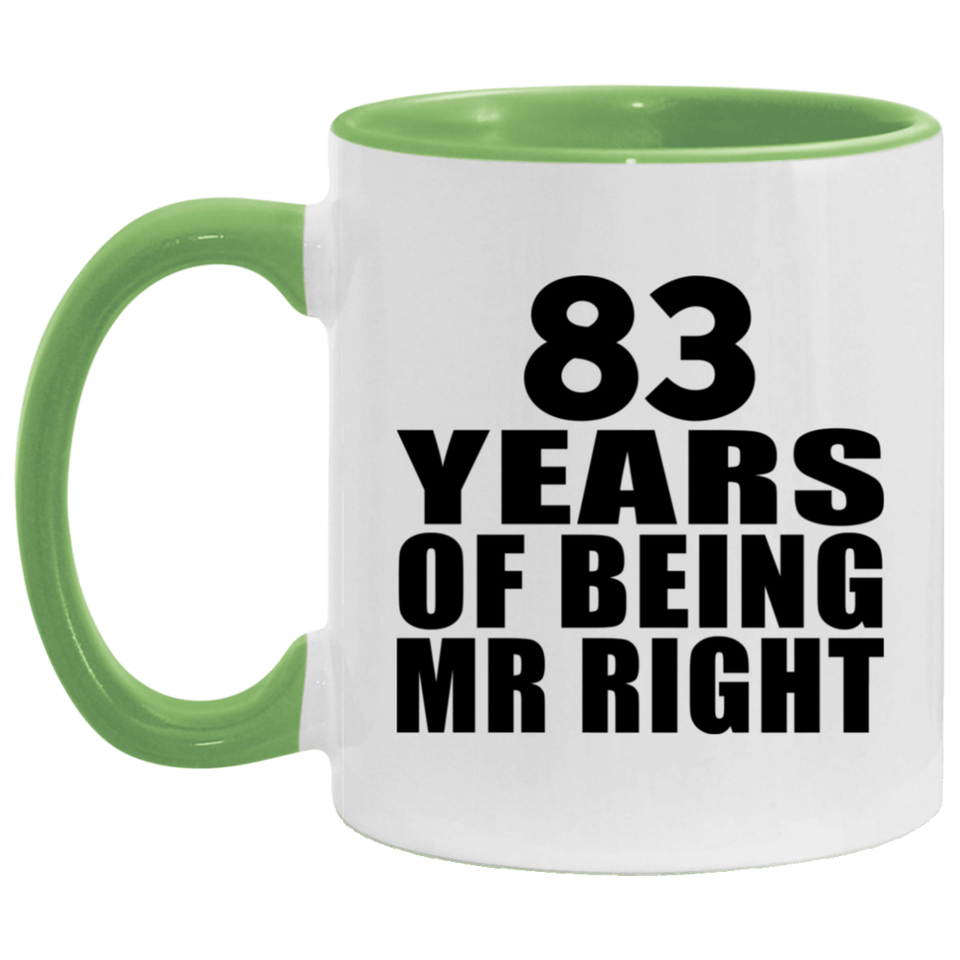 83rd Anniversary 83 Years Of Being Mr Right - 11oz Accent Mug Green