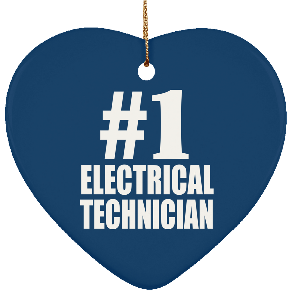 Number One #1 Electrical Technician - Heart Ornament