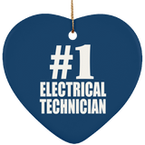 Number One #1 Electrical Technician - Heart Ornament