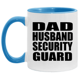 Dad Husband Security Guard - 11oz Accent Mug Blue