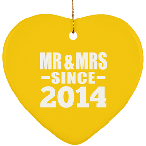 10th Anniversary Mr & Mrs Since 2014 - Heart Ornament