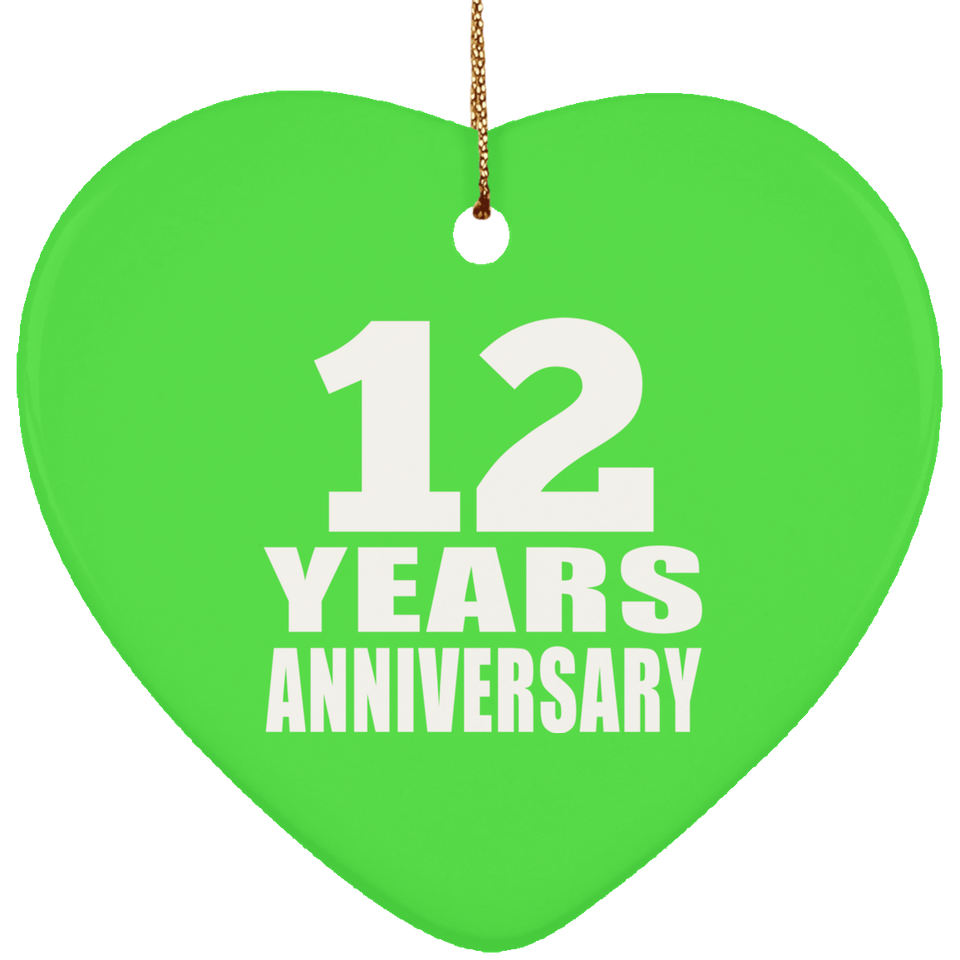 12th Anniversary 12 Years - Heart Ornament
