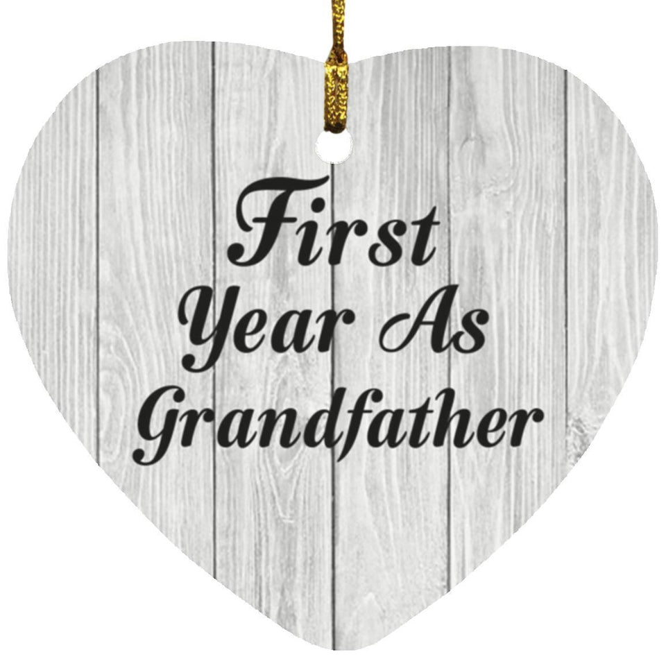 First Year As Grandfather - Heart Ornament F