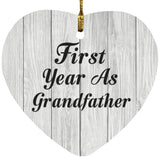 First Year As Grandfather - Heart Ornament F