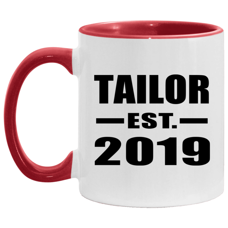 Tailor Established EST. 2019 - 11oz Accent Mug Red