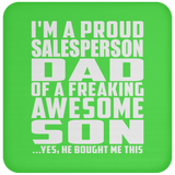 Proud Salesperson Dad Of Awesome Son - Drink Coaster