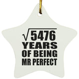 74th Anniversary Square Root of 5476 Years of Mr Perfect - Star Ornament