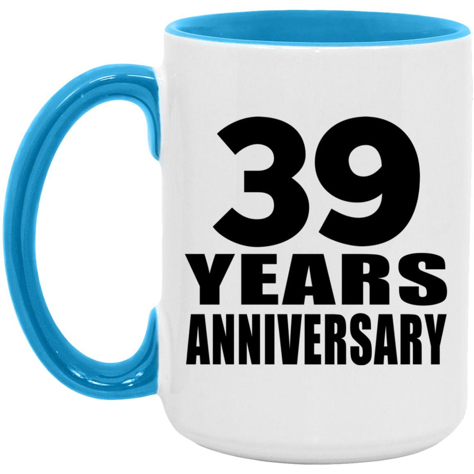 39th Anniversary 39 Years - 15oz Accent Mug Blue