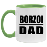 Borzoi Dad - 11oz Accent Mug Green