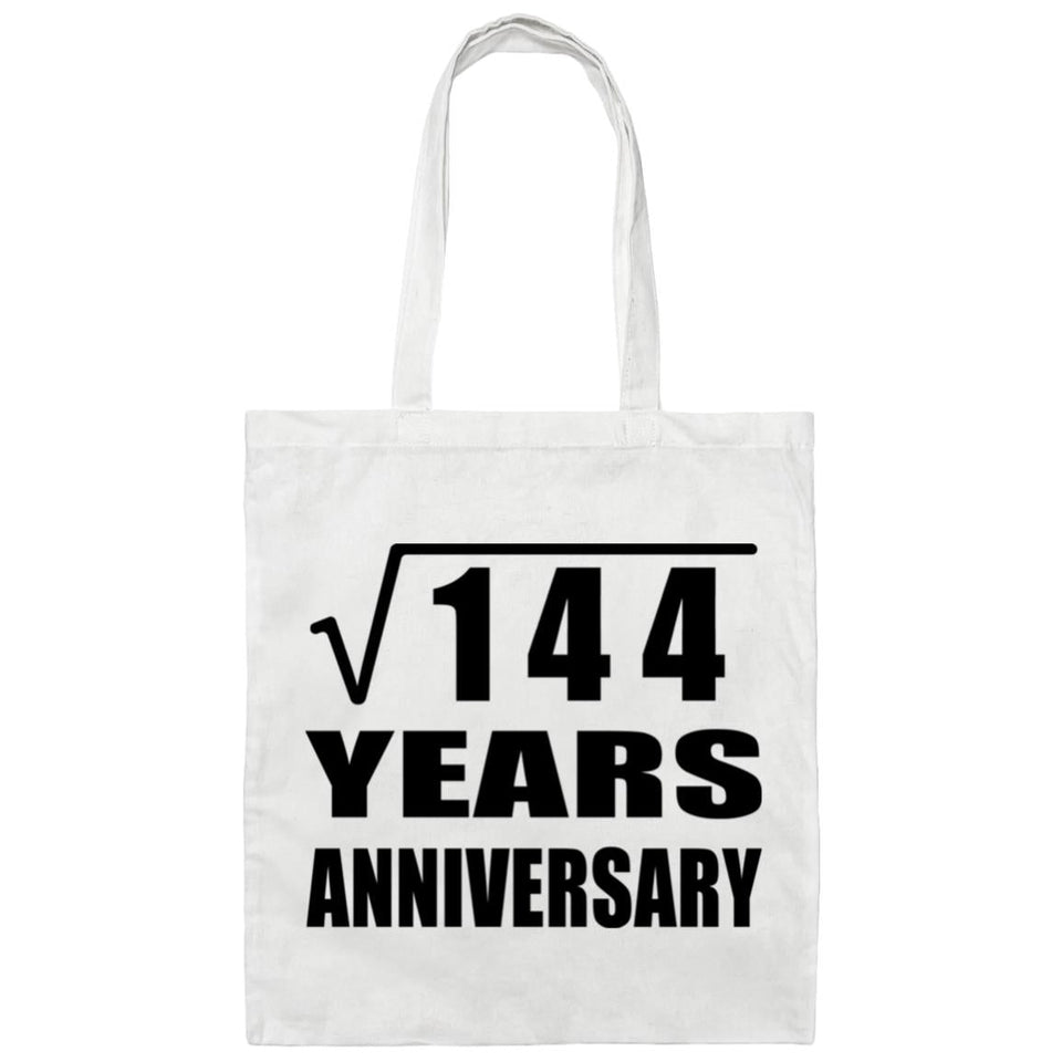 12th Anniversary Square Root of 144 Years Anniversary - Tote Bag White