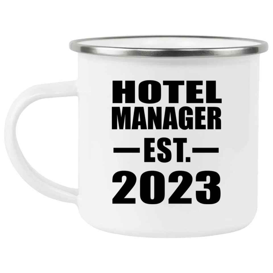Hotel Manager Established EST. 2023 - 12oz Camping Mug