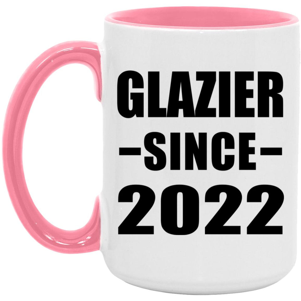 Glazier Since 2022 - 15oz Accent Mug Pink